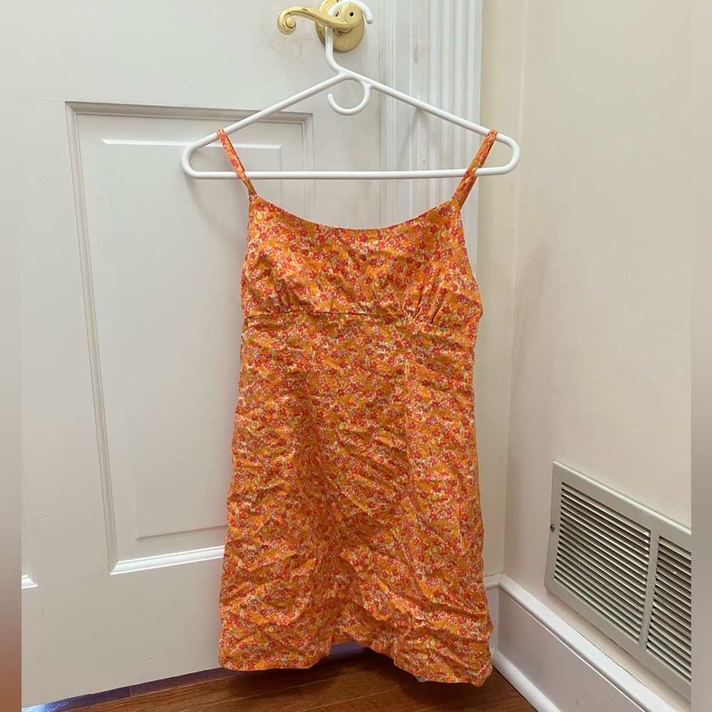 FLORAL ORANGE SUNDRESS - EXCELLENT CONDITION - WOMENS SMALL